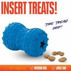Nerf Dog Dispensador De Premios Con Huella De Llanta Color Azul Para Perro, Grande -Tropiclean Shop 1200ftw 128581 2