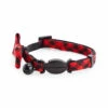 Merry Makings Collar Cuadros Rojos Para Gato, Chico/Mediano
