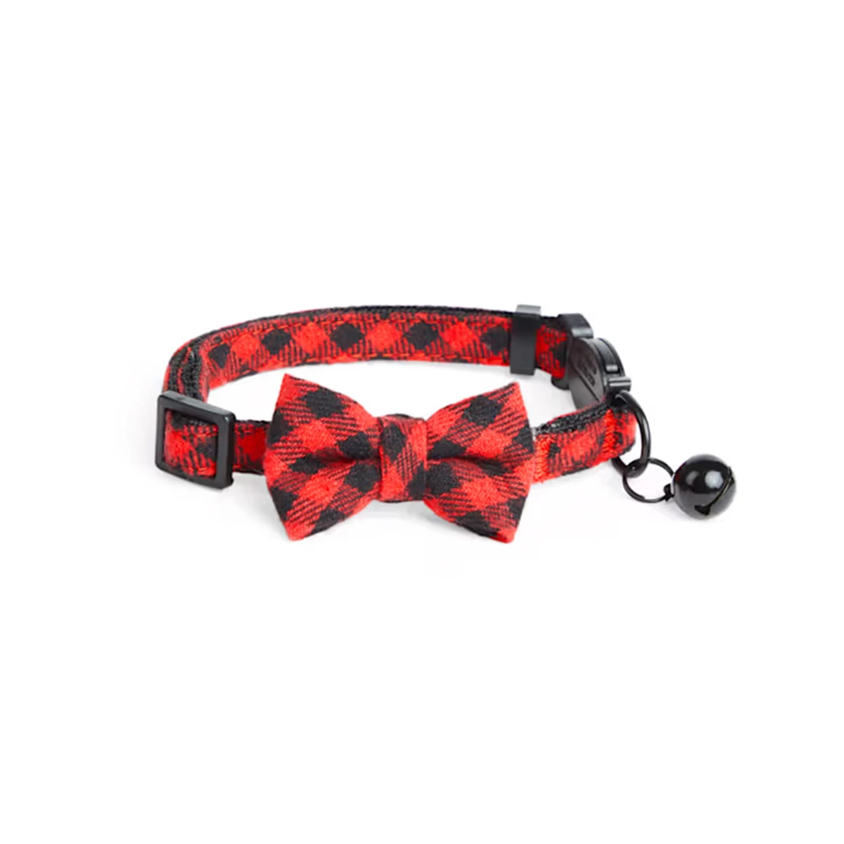 Merry Makings Collar Cuadros Rojos Para Gato, Chico/Mediano 3 Merry Makings Collar Cuadros Rojos Para Gato, Chico/Mediano - Image 3