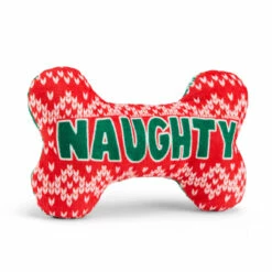 Merry Makings Peluche Hueso Verde/ Rojo Para Perro, Mediano