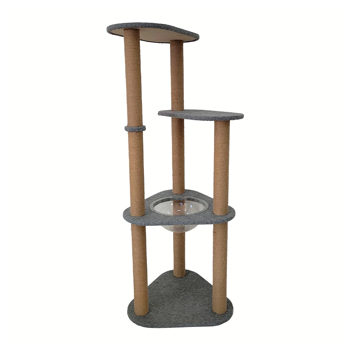 EveryYay Mueble De Tres Niveles Con Rascadores De Yute Para Gato, Gris 1 EveryYay Mueble De Tres Niveles Con Rascadores De Yute Para Gato, Gris