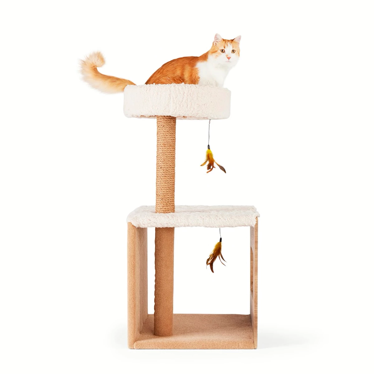 EveryYay Mueble Tipo Torre Con Guarida Y Repisa Para Gato, Beige 3 EveryYay Mueble Tipo Torre Con Guarida Y Repisa Para Gato, Beige - Image 3