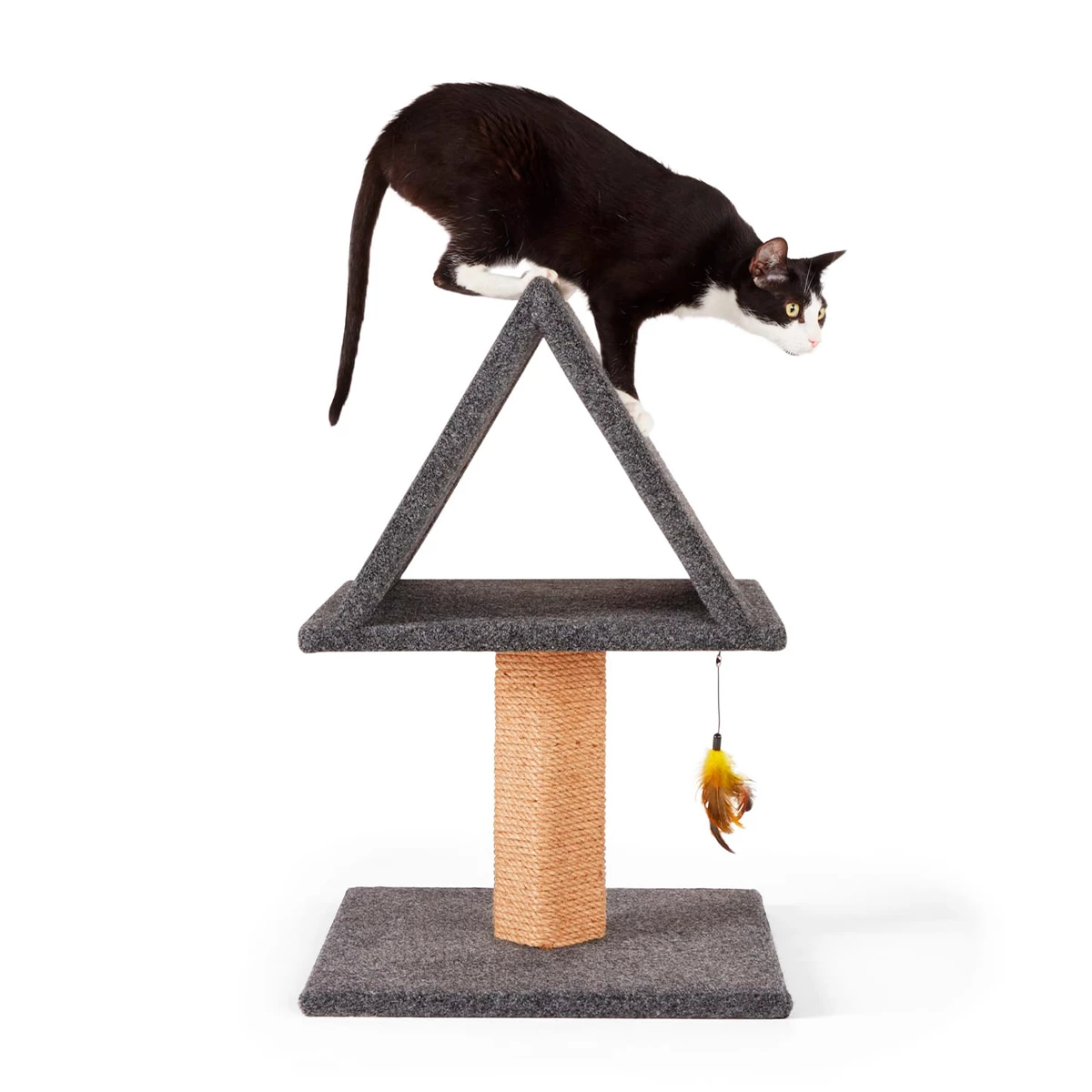 EveryYay Mueble Con Diseño Plataforma Tipo Chalet Para Gato, Gris 2 EveryYay Mueble Con Diseño Plataforma Tipo Chalet Para Gato, Gris - Image 2