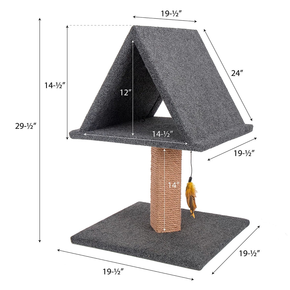 EveryYay Mueble Con Diseño Plataforma Tipo Chalet Para Gato, Gris 3 EveryYay Mueble Con Diseño Plataforma Tipo Chalet Para Gato, Gris - Image 3