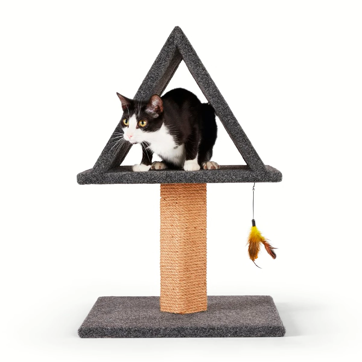 EveryYay Mueble Con Diseño Plataforma Tipo Chalet Para Gato, Gris 1 EveryYay Mueble Con Diseño Plataforma Tipo Chalet Para Gato, Gris