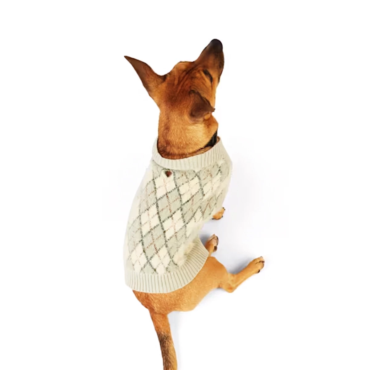 Merry Makings Suéter Con Diseño De Rombos Color Menta, Mediano 3 Merry Makings Suéter Con Diseño De Rombos Color Menta, Mediano - Image 3