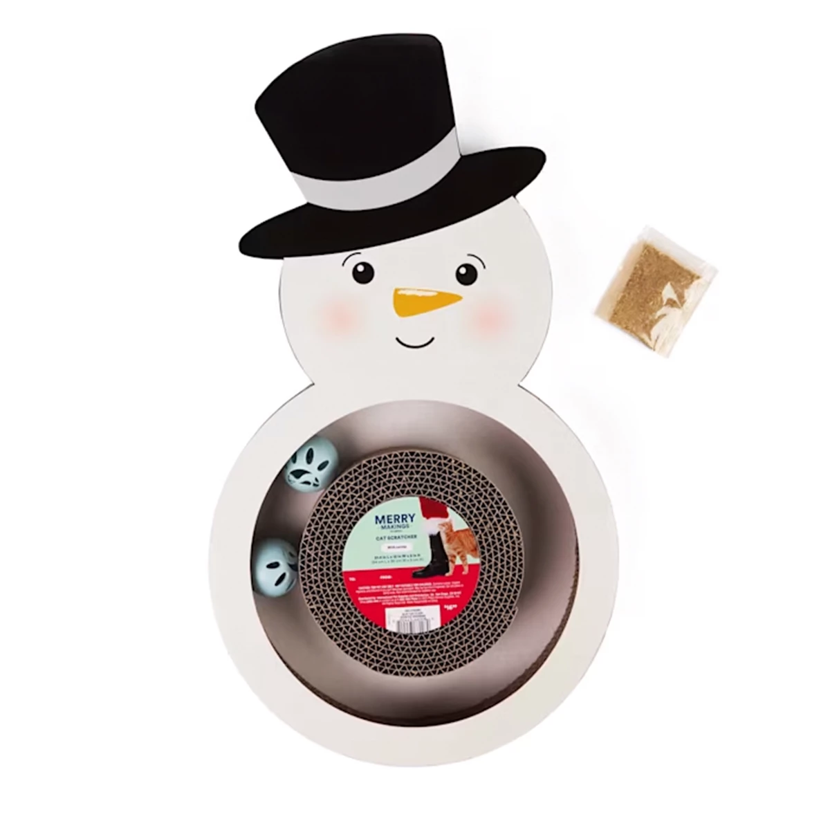 Merry Makings Rascador En Forma De Snowman Con Gorro Para Gato, Unitalla 2 Merry Makings Rascador En Forma De Snowman Con Gorro Para Gato, Unitalla - Image 2