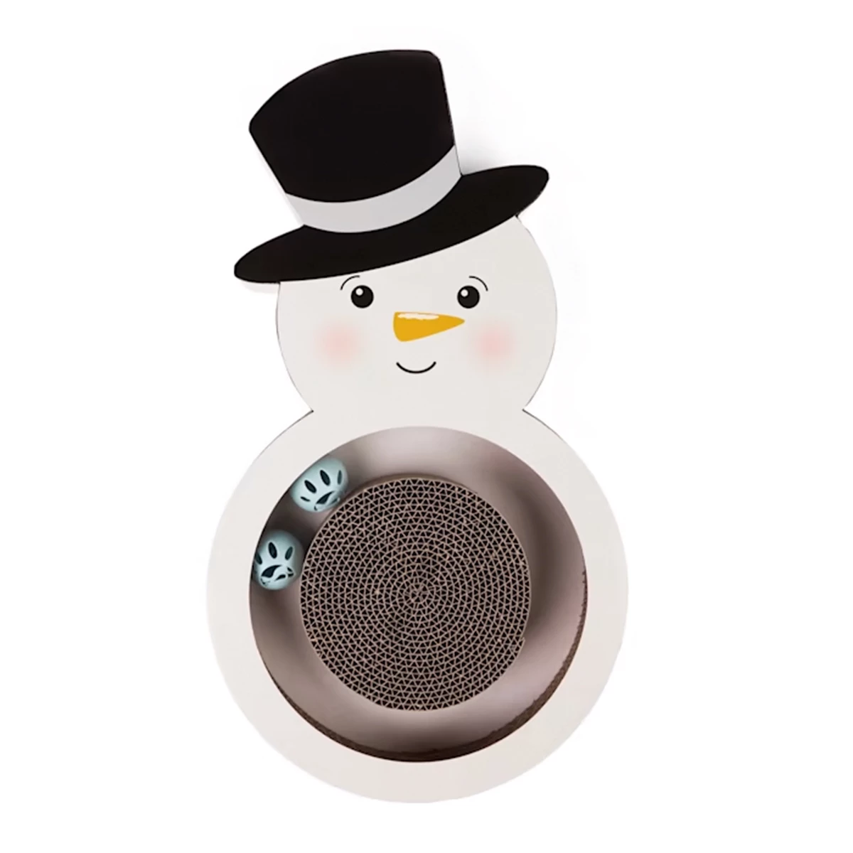 Merry Makings Rascador En Forma De Snowman Con Gorro Para Gato, Unitalla 1 Merry Makings Rascador En Forma De Snowman Con Gorro Para Gato, Unitalla