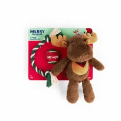 Merry Makings Alce Con Pelotas Y Cuerda Para Perro, Mediano