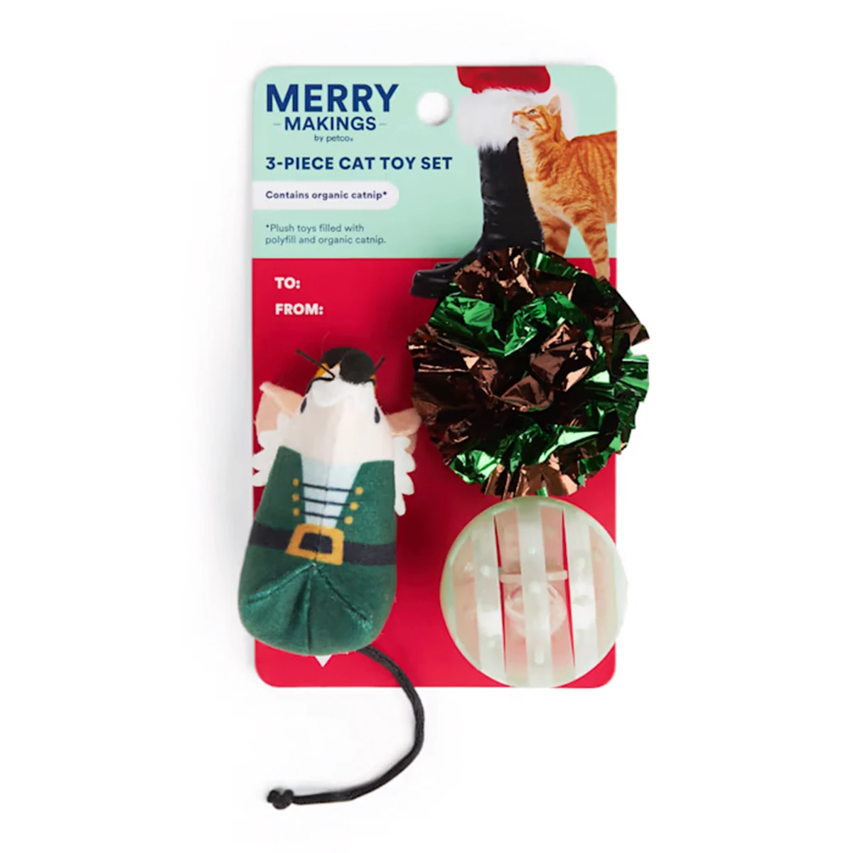 Merry Makings Paquete De Juguetes Green Mouse Navideño Para Gato, 3 Piezas 1 Merry Makings Paquete De Juguetes Green Mouse Navideño Para Gato, 3 Piezas