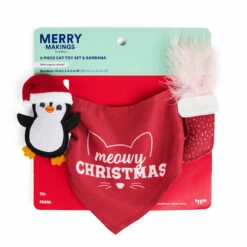 Merry Makings Paquete De Regalo Navideño Little X-Mas Para Gato, 3 Piezas