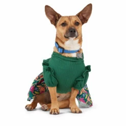 Youly Fall Winter Vestido Con Flores Color Verde, Mediano