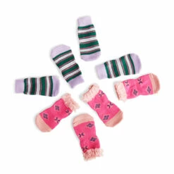 Youly Fall Winter Juego De Calcetines Rosa Y Morado Diseño Con Rayas Y Rombos, X-Chico/ Chico -Tropiclean Shop 1200ftw 142584 6