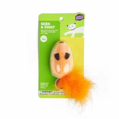 Leaps & Bounds Seek And Swat Ardilla Motorizada Con Sonido Para Gato, Naranja