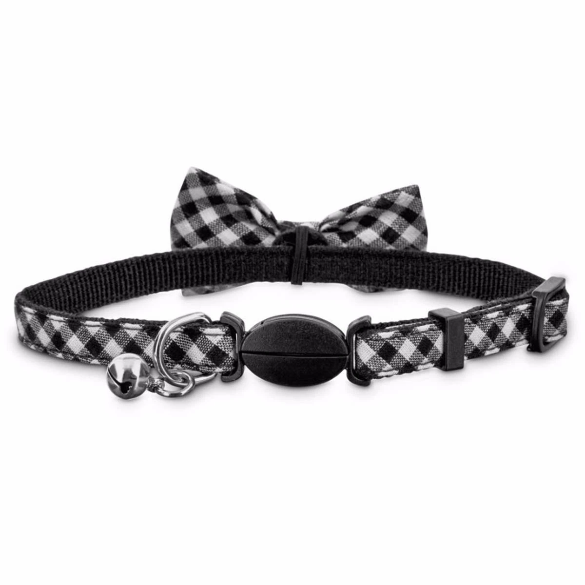 Bond & Co Collar Con Broche De Seguridad Diseño A Cuadros Y Moño Para Gato Color Negro 2 Bond & Co Collar Con Broche De Seguridad Diseño A Cuadros Y Moño Para Gato Color Negro - Image 2