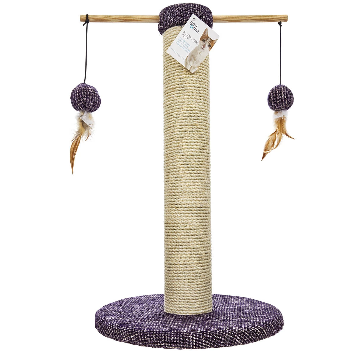 You & Me Poste Rascador Con Yute Y Juguetes Para Gato 1 You & Me Poste Rascador Con Yute Y Juguetes Para Gato