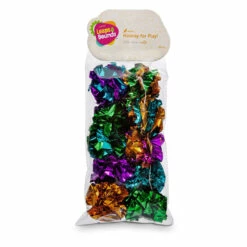 Leaps & Bounds Paquete 10 Pelotas De Papel Metálico Colores Variados Para Gato, 1 Paquete