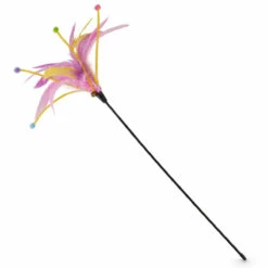 Leaps & Bounds Juguete Diseño Varita Con Plumas Multicolor Para Gato