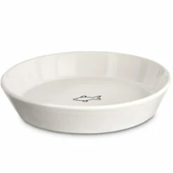 Harmony Taz贸n Cer谩mica Decorado Pez Blanco Para Gato