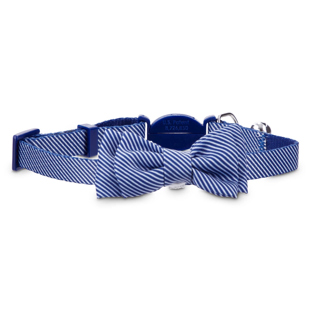 Bond & Co Collar Con Broche De Seguridad Diseño Sersucker Con Moño Para Gato Color Azul 1 Bond & Co Collar Con Broche De Seguridad Diseño Sersucker Con Moño Para Gato Color Azul