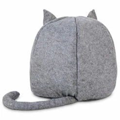 Harmony Cama Tipo Cueva Con Orejitas Y Cola Para Gato Color Gris -Tropiclean Shop medias 1254