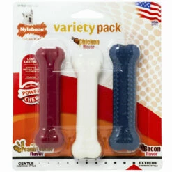 Nylabone Paquete 3 Piezas Huesos Flexibles Diferentes Sabores