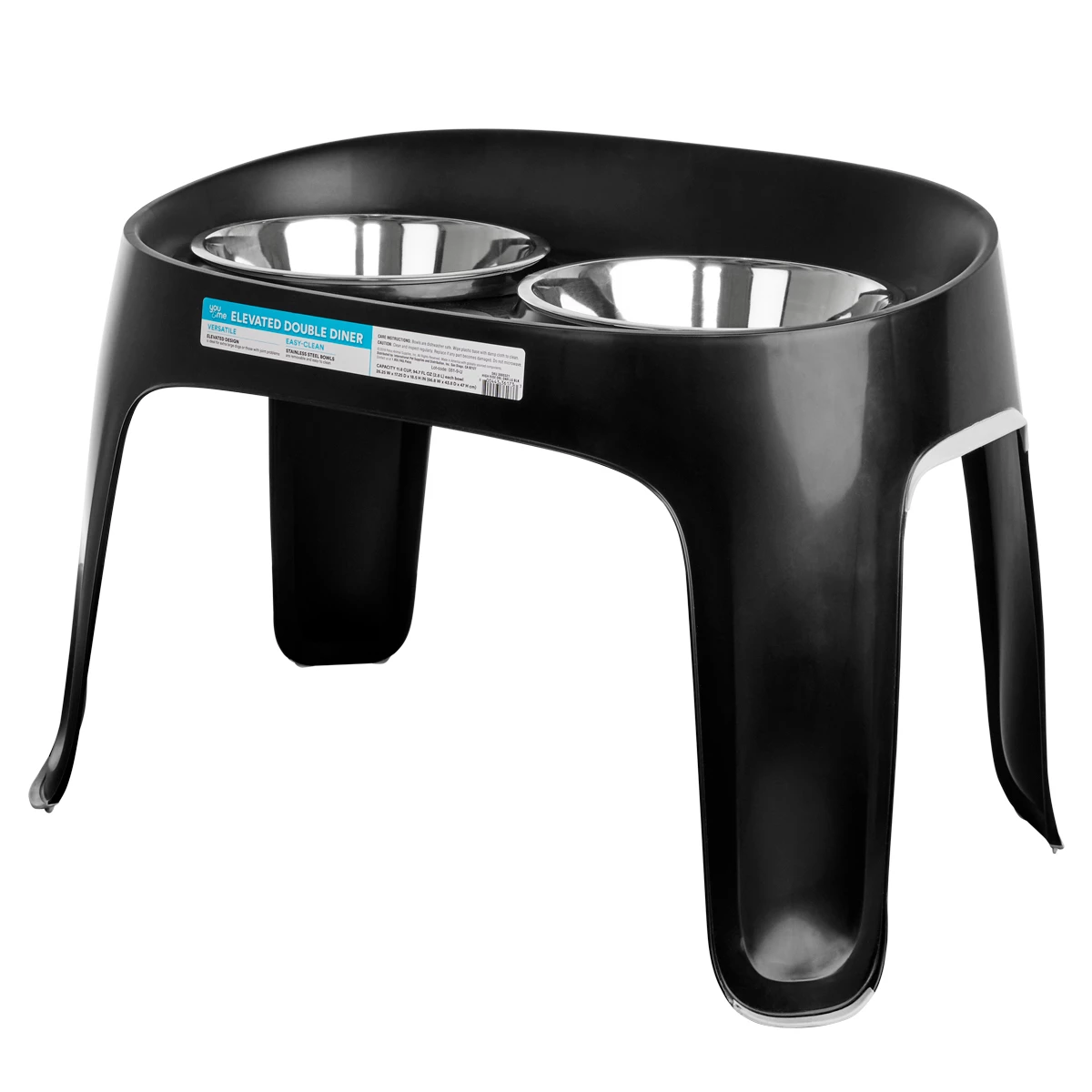 You & Me Comedero Elevado Doble Color Negro Para Perro, 12 Tazas 3 You & Me Comedero Elevado Doble Color Negro Para Perro, 12 Tazas - Image 3