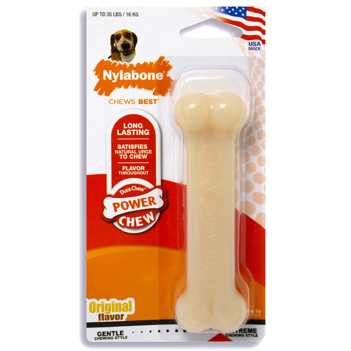 Nylabone Power Chew Juguete Masticable Diseño Hueso Sabor Original Para Perro, Mediano 1 Nylabone Power Chew Juguete Masticable Diseño Hueso Sabor Original Para Perro, Mediano