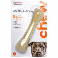 Petstages Chick-A-Bone Juguete Masticable Diseño Hueso De Pollo Para Perro, Mediano
