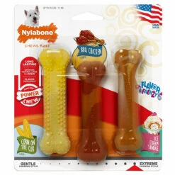 Nylabone Paquete De 3 Huesos Power Chew Mediano Sabor Múltiple Para Perro