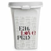 You & Me Contenedor Plástico De Alimento Diseño Eat Love Play Para Perro Y Gato, Grande