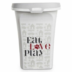 You & Me Contenedor Pl谩stico De Alimento Dise帽o Eat Love Play Para Perro Y Gato, Grande