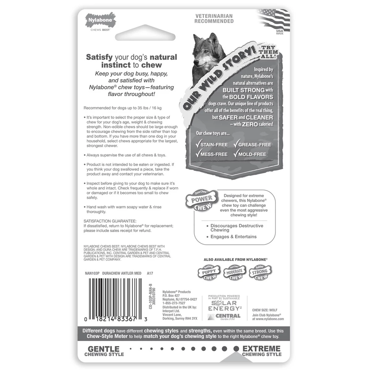 Nylabone Cuerno Azul Power Chew Grande Sabor Venado Para Perro 3 Nylabone Cuerno Azul Power Chew Grande Sabor Venado Para Perro - Image 3