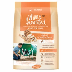 WholeHearted Alimento Natural Para Perro Todas Las Edades Receta Pollo Y Arroz Integral, 20.4 Kg