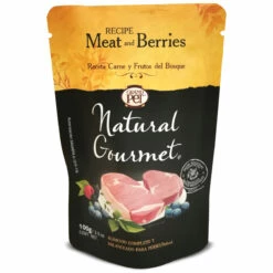 Natural Gourmet Alimento Natural Húmedo Para Perro Receta Carne Y Frutos Del Bosque, 100 G