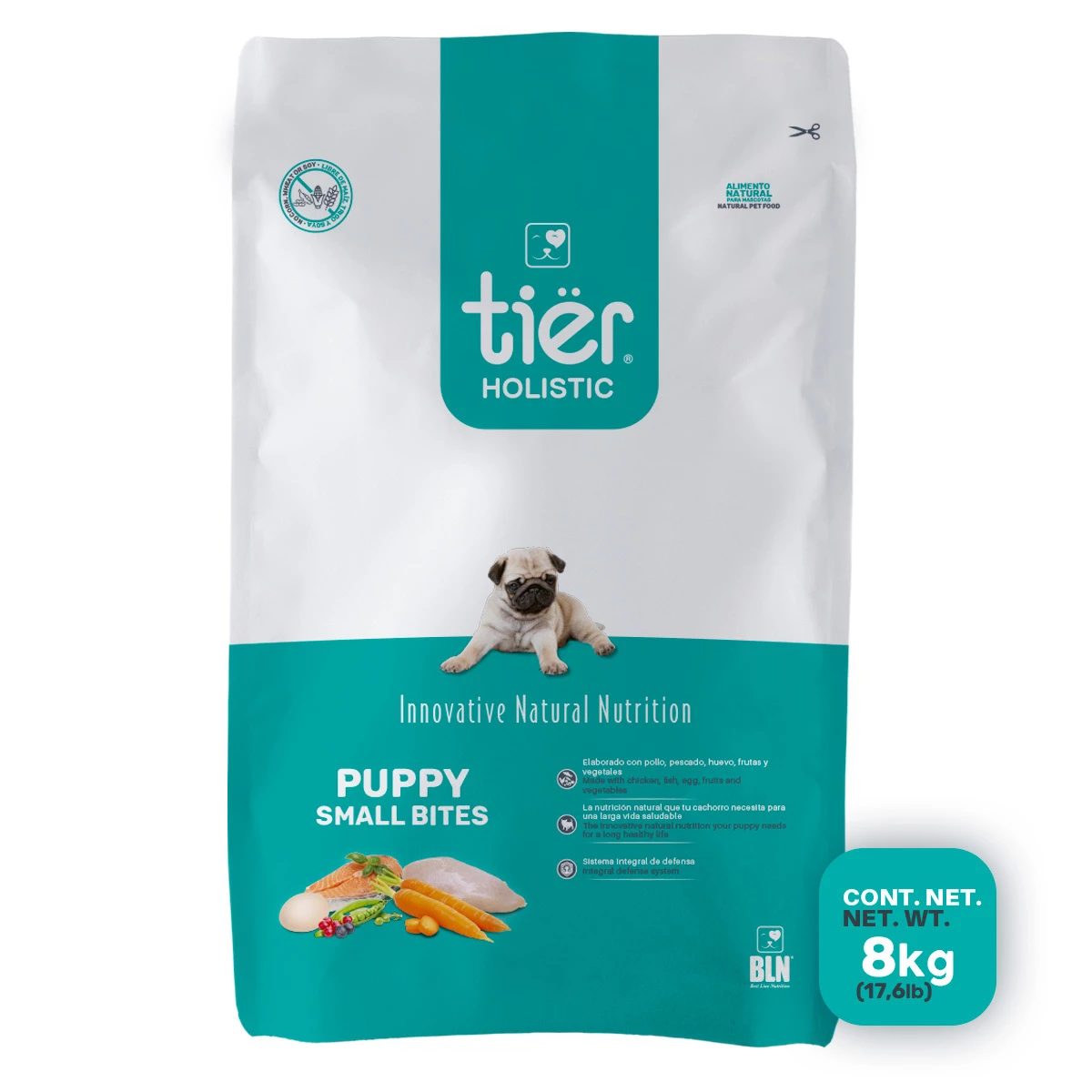 Tiër Holistic Small Bites Alimento Natural Para Perro Cachorro Raza Pequeña Receta Pollo, 8 Kg 1 Tiër Holistic Small Bites Alimento Natural Para Perro Cachorro Raza Pequeña Receta Pollo, 8 Kg