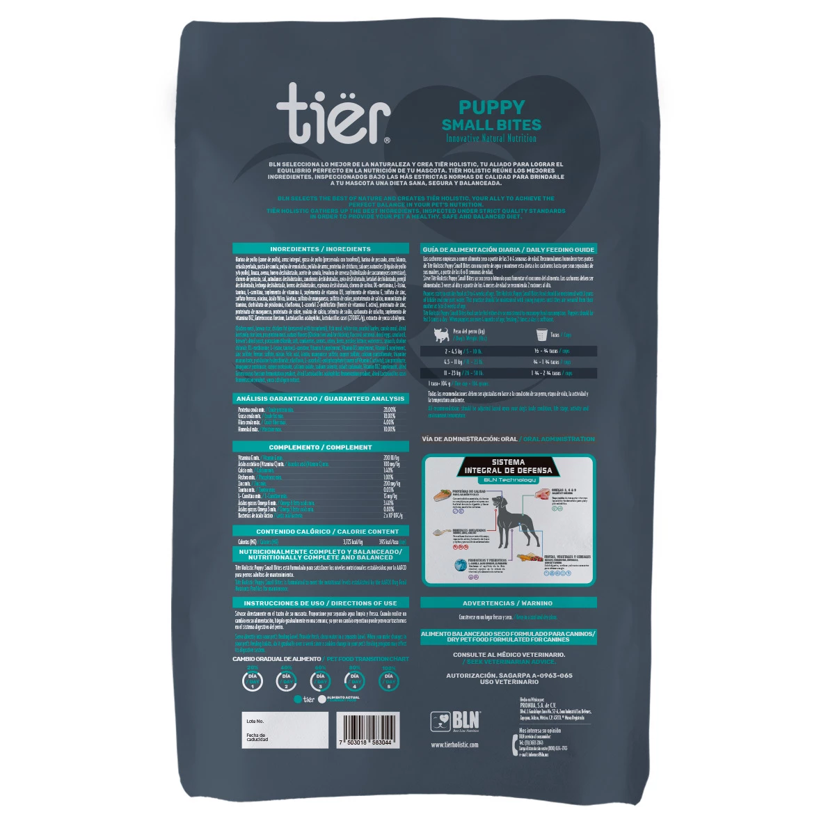 Tiër Holistic Small Bites Alimento Natural Para Perro Cachorro Raza Pequeña Receta Pollo, 8 Kg 2 Tiër Holistic Small Bites Alimento Natural Para Perro Cachorro Raza Pequeña Receta Pollo, 8 Kg - Image 2