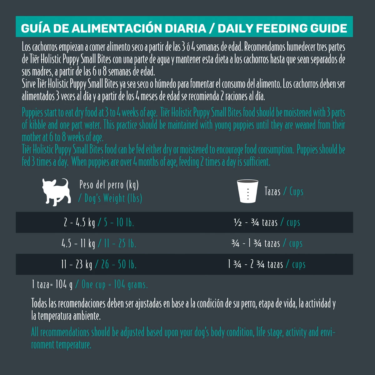 Tiër Holistic Small Bites Alimento Natural Para Perro Cachorro Raza Pequeña Receta Pollo, 8 Kg 7 Tiër Holistic Small Bites Alimento Natural Para Perro Cachorro Raza Pequeña Receta Pollo, 8 Kg - Image 7