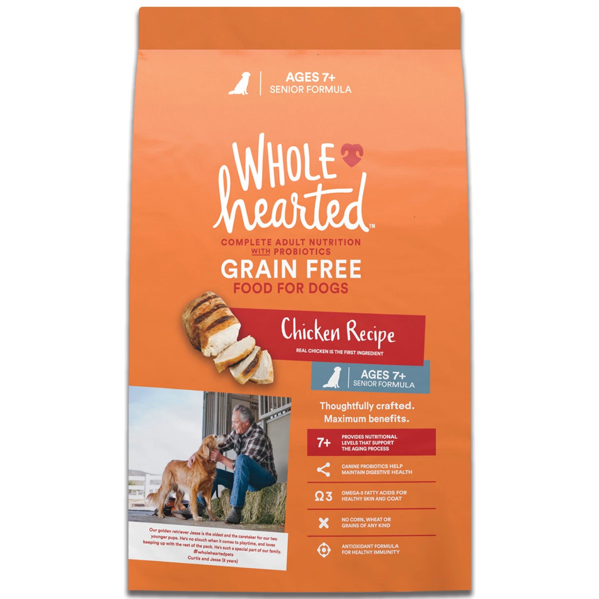 WholeHearted Libre De Granos Alimento Natural Para Perro Senior Todas Las Razas Receta Pollo, 11.4 Kg 1 WholeHearted Libre De Granos Alimento Natural Para Perro Senior Todas Las Razas Receta Pollo, 11.4 Kg