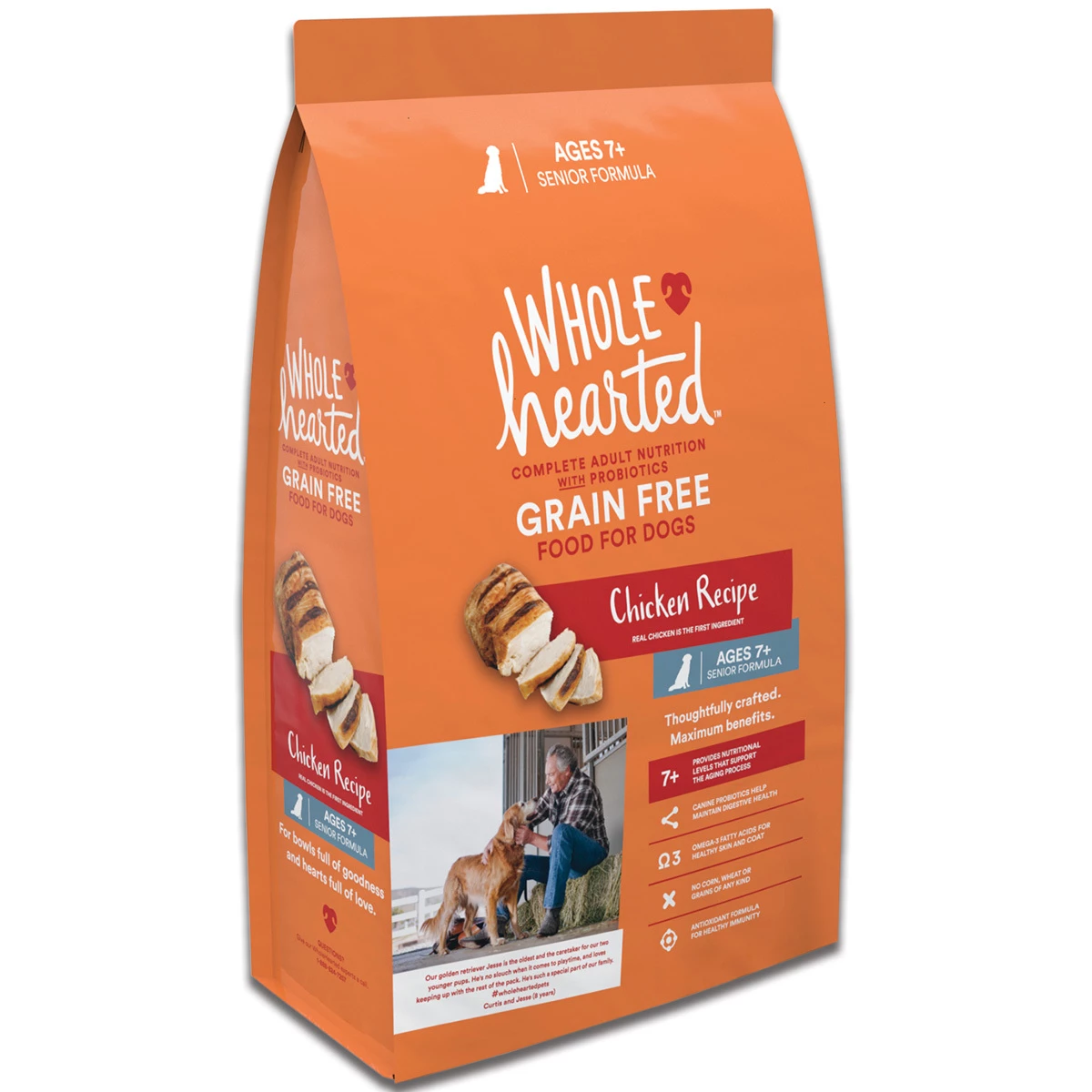 WholeHearted Libre De Granos Alimento Natural Para Perro Senior Todas Las Razas Receta Pollo, 11.4 Kg 4 WholeHearted Libre De Granos Alimento Natural Para Perro Senior Todas Las Razas Receta Pollo, 11.4 Kg - Image 4