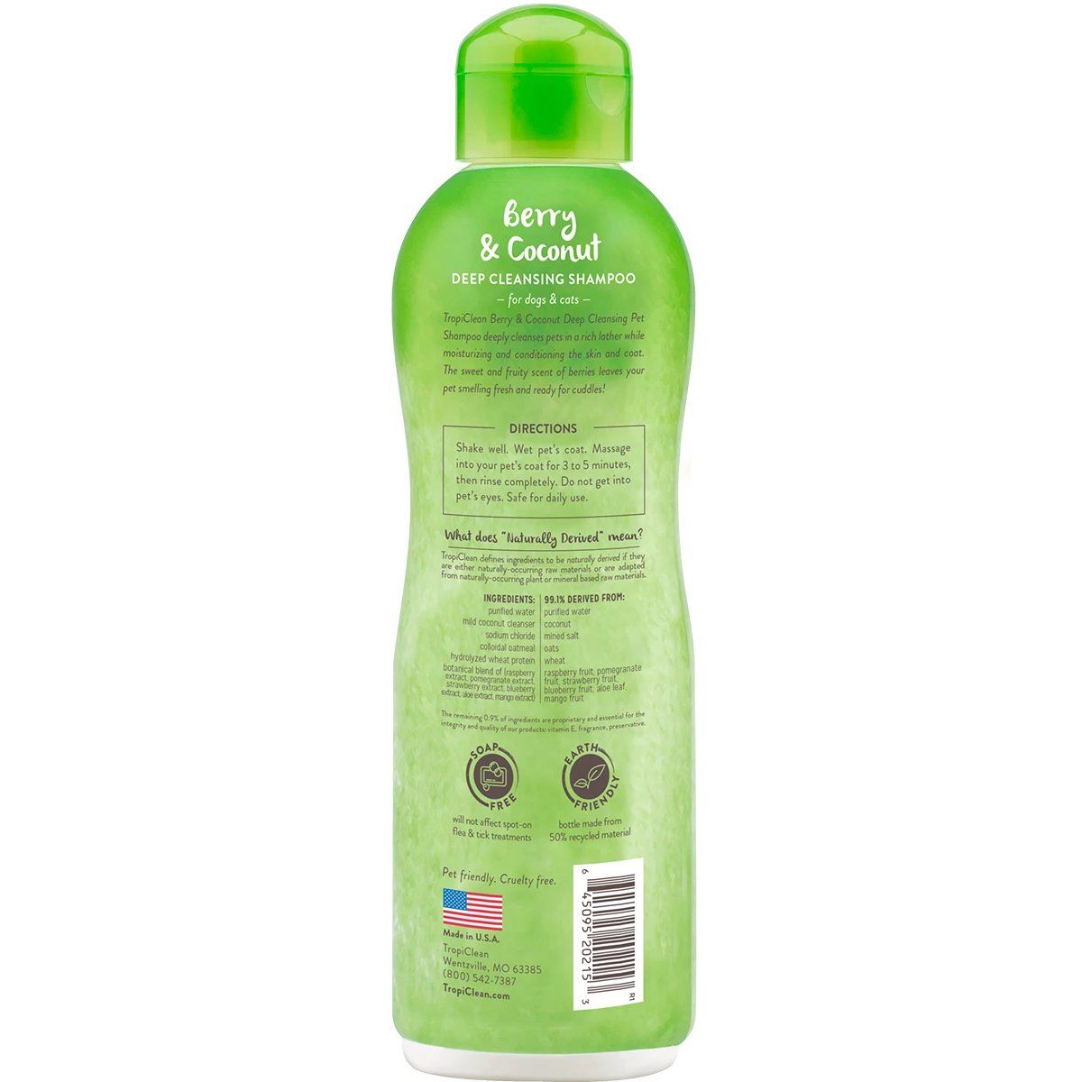 Tropiclean Shampoo De Limpieza Profunda Con Aroma A Coco Y Frutos Rojos Para Perro Y Gato, 592 Ml 2 Tropiclean Shampoo De Limpieza Profunda Con Aroma A Coco Y Frutos Rojos Para Perro Y Gato, 592 Ml - Image 2
