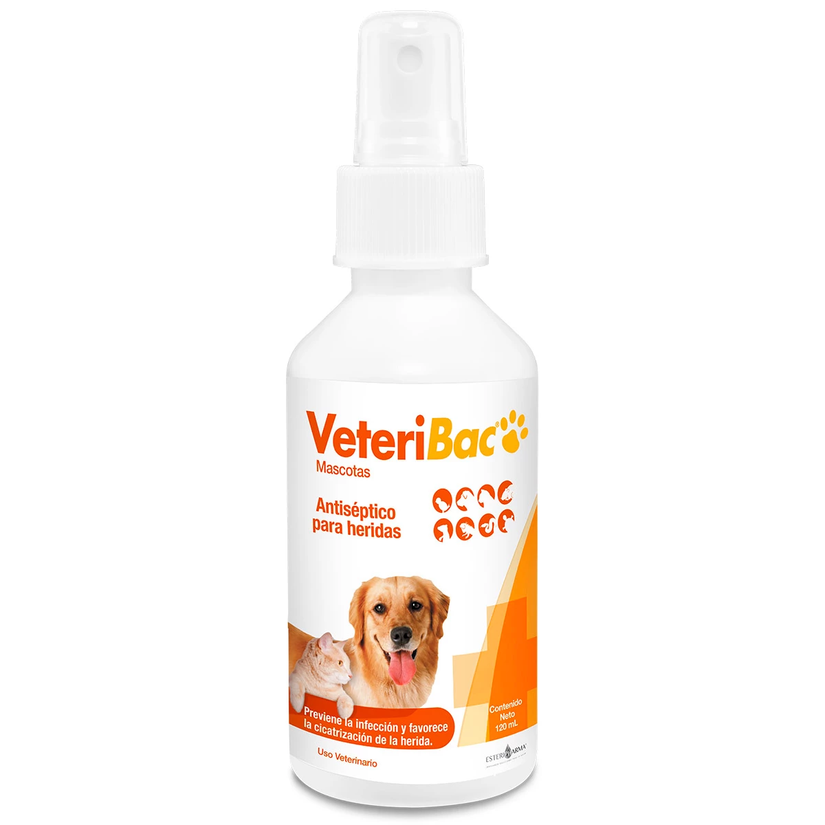 Esteripharma Veteribac Antiséptico Para Heridas Para Mascotas, 120 Ml 1 Esteripharma Veteribac Antiséptico Para Heridas Para Mascotas, 120 Ml
