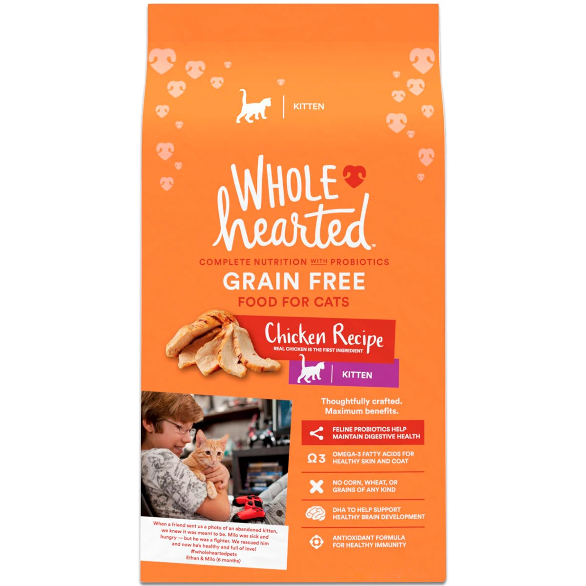 WholeHearted Libre De Granos Alimento Natural Para Gatito Receta Pollo, 2.2 Kg 1 WholeHearted Libre De Granos Alimento Natural Para Gatito Receta Pollo, 2.2 Kg
