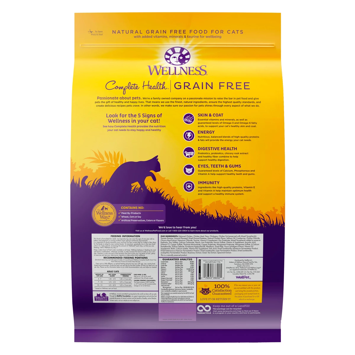 Wellness Complete Health Libre De Granos Alimento Natural Para Gato Receta De Pollo Deshuesado, 5.2 Kg 2 Wellness Complete Health Libre De Granos Alimento Natural Para Gato Receta De Pollo Deshuesado, 5.2 Kg - Image 2