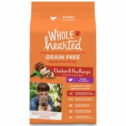 WholeHearted Libre De Granos Alimento Natural Para Cachorro Todas Las Razas Receta Pollo Y Chícharo, 6 Kg