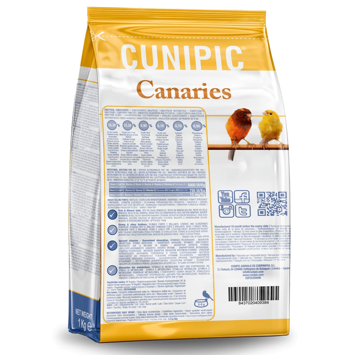 Cunipic Alimento Para Canarios, 1 Kg 2 Cunipic Alimento Para Canarios, 1 Kg - Image 2