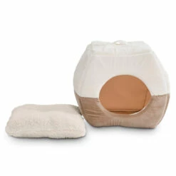 EveryYay SnoozeFest Cama Tipo Iglú 2 En 1 Para Gato Color Crema -Tropiclean Shop medias 917