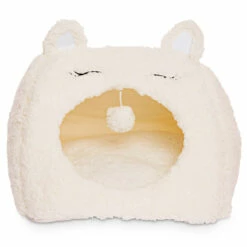 EveryYay SnoozeFest Cama Tipo Iglú Con Orejitas Para Gato Color Crema