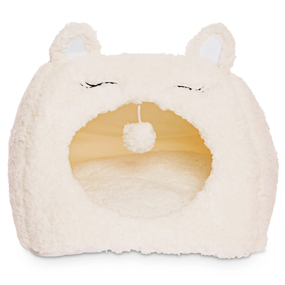 EveryYay SnoozeFest Cama Tipo Iglú Con Orejitas Para Gato Color Crema 1 EveryYay SnoozeFest Cama Tipo Iglú Con Orejitas Para Gato Color Crema