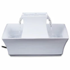 Petsafe Drinkwell Fuente Automática De Cerámica Para Mascotas Modelo Pagoda, Blanco